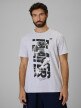  4F Męski tshirt z nadrukiem 4F 4FWSS26TTSHM3330  szary Biały
