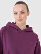 Damska bluza dresowa nierozpinana z kapturem 4F 4FWSS25TSWSF1542 - fioletowa