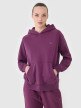 4F Damska bluza dresowa nierozpinana z kapturem 4F 4FWSS25TSWSF1542  fioletowa Fioletowy