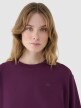 Damska bluza dresowa nierozpinana bez kaptura 4F 4FWSS25TSWSF1769 - fioletowa