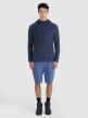 Męska bluza trekkingowa z kapturem Primaloft Active 4F 4FWSS25TFSWM473 - granatowa