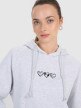 Damska bluza dresowa nierozpinana z kapturem 4F 4FRSS25TSWSF2265 - szara