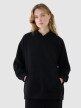4F Damska bluza dresowa nierozpinana z kapturem 4F 4FWSS25TSWSF1544  czarna Czarny