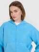 Damska bluza dresowa rozpinana z kapturem 4F 4FRSS25TSWSF2195 - niebieska