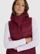 mini: Damski bezrękawnik puchowy pikowany z kapturem 4F 4FRAW25TVJAF326 - bordowy (4)