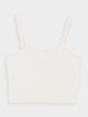 Damski crop top basic 4F 4FRSS24TSLEF214 - biały