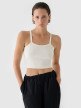 4F Damski crop top basic 4F 4FRSS24TSLEF214  biały Biały