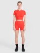 Damski crop top treningowy 4F 4FRSS25TFTSF1757 - pomarańczowy