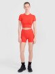 Damski crop top treningowy 4F 4FRSS25TFTSF1757 - pomarańczowy