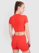 Damski crop top treningowy 4F 4FRSS25TFTSF1757 - pomarańczowy