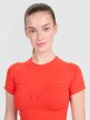 Damski crop top treningowy 4F 4FRSS25TFTSF1757 - pomarańczowy