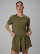  4F Damski crop top treningowy 4F 4FWSS26TFTSF1806  khaki Khaki