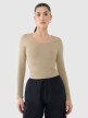 4F Damski longsleeve basic 4F 4FRSS25TLONF511  beżowy Beżowy