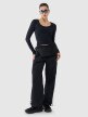 Damski longsleeve basic 4F 4FRSS25TLONF511 - czarny