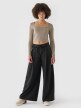 Damski longsleeve crop top 4F 4FRSS24TLONF499 - brązowy