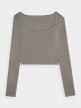 Damski longsleeve crop top 4F 4FRSS24TLONF499 - brązowy