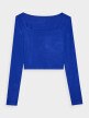 Damski longsleeve crop top 4F 4FRSS24TLONF499 - niebieski