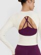 Damski longsleeve do jogi 4F 4FWSS25TFLOF403 - biały