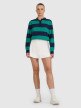 Damski longsleeve w paski 4F 4FRAW25TLONF604 - zielony