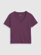 Damski t-shirt basic 4F4FWSS25TTSHF1992 - fioletowy