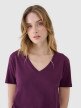 Damski t-shirt basic 4F4FWSS25TTSHF1992 - fioletowy