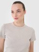 Damski t-shirt basic 4F 4FRSS25TTSHF2696 - beżowy