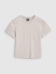 Damski t-shirt basic 4F 4FRSS25TTSHF2696 - beżowy