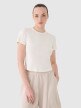 Damski t-shirt basic 4F 4FRSS25TTSHF2696 - biały