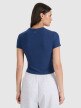 Damski t-shirt basic 4F 4FRSS25TTSHF2749 - granatowy