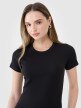 Damski t-shirt basic 4F 4FWSS25TTSHF1968 - czarny
