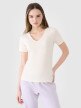 Damski t-shirt basic 4F 4FWSS25TTSHF1990 - biały