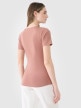 Damski t-shirt basic 4F 4FWSS25TTSHF1990 - brązowy