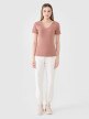 Damski t-shirt basic 4F 4FWSS25TTSHF1990 - brązowy