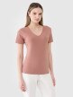 4F Damski tshirt basic 4F 4FWSS25TTSHF1990  brązowy Brązowy