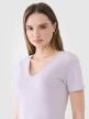 Damski t-shirt basic 4F 4FWSS25TTSHF1990 - fioletowy