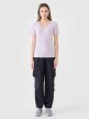 Damski t-shirt basic 4F 4FWSS25TTSHF1990 - fioletowy