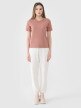 Damski t-shirt basic 4F 4FWSS25TTSHF1991 - beżowy