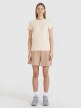Damski t-shirt basic 4F 4FWSS25TTSHF2351 - beżowy