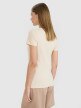 Damski t-shirt basic 4F 4FWSS25TTSHF2351 - beżowy