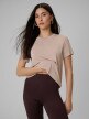 mini: Damski t-shirt basic 4F 4FWSS26TTSHF2773 - beżowy (1)