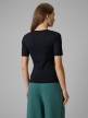 mini: Damski t-shirt bez nadruku 4F 4FRSS26TTSHF3879 - czarny (4)