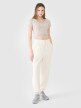 Damski t-shirt crop top 4F 4FRSS25TTSHF2695 - beżowy