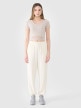 Damski t-shirt crop top 4F 4FRSS25TTSHF2695 - beżowy