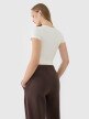 Damski t-shirt crop top 4F 4FRSS25TTSHF2695 - biały