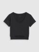 Damski t-shirt crop top 4F 4FRSS25TTSHF2695 - czarny