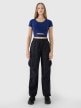 Damski t-shirt crop top 4F 4FRSS25TTSHF2695 - granatowy