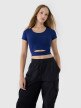 4F Damski tshirt crop top 4F 4FRSS25TTSHF2695  granatowy Granatowy