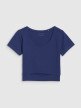 Damski t-shirt crop top 4F 4FRSS25TTSHF2695 - granatowy