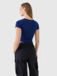 Damski t-shirt crop top 4F 4FRSS25TTSHF2695 - granatowy