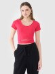 Damski t-shirt crop top 4F 4FRSS25TTSHF2695 - różowy